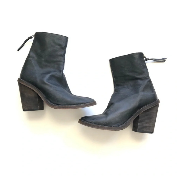 Free People Marquis Black Block Heel Ankle Boots Size 39 - Picture 15 of 16